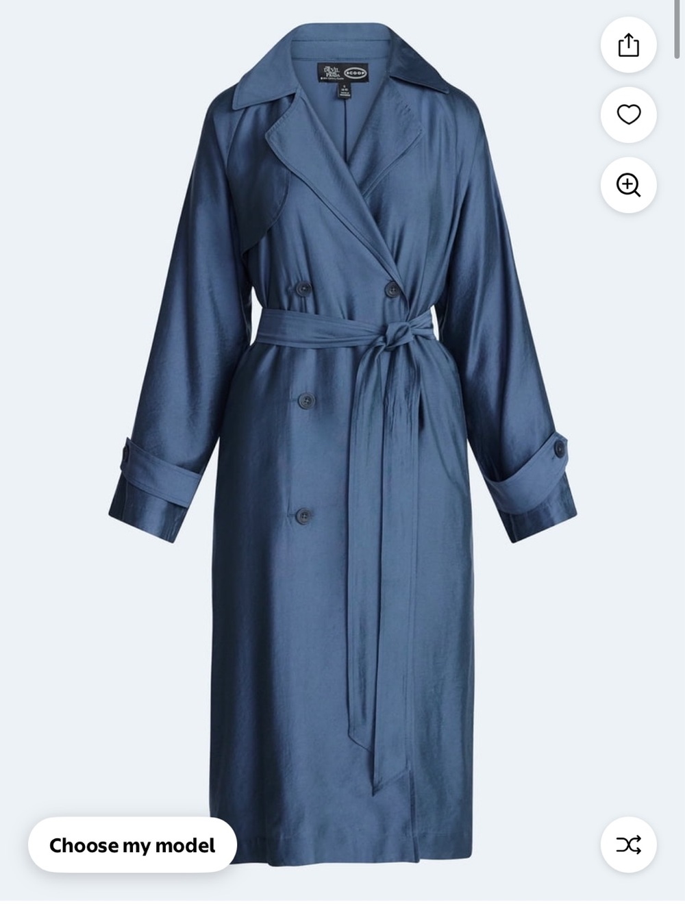 Silky Blue Trench coat devil wears Prada